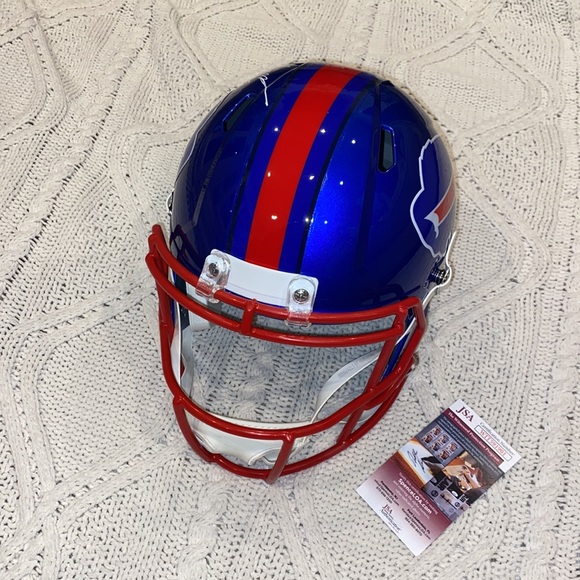 🔥 O.J. Simpson Signed Bills Full-Size Helmet Inscribed "HOF 85" - Picture 2 of 5